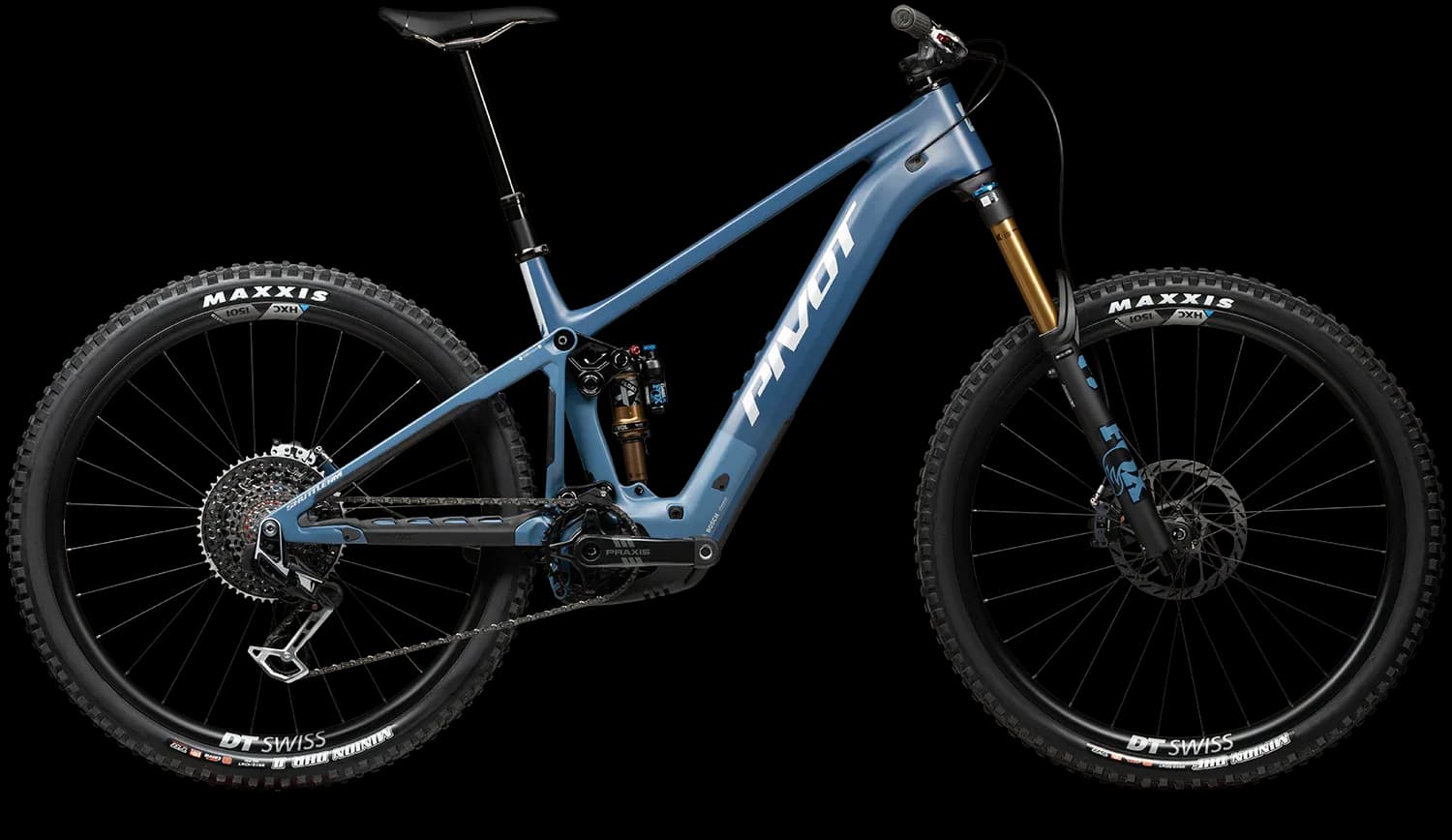 Pivot Shuttle AM e-bike in blue, side view